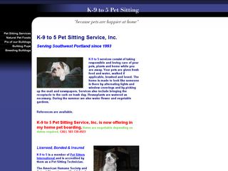 K 9 to 5 Pet Sitting Service Inc. Portland